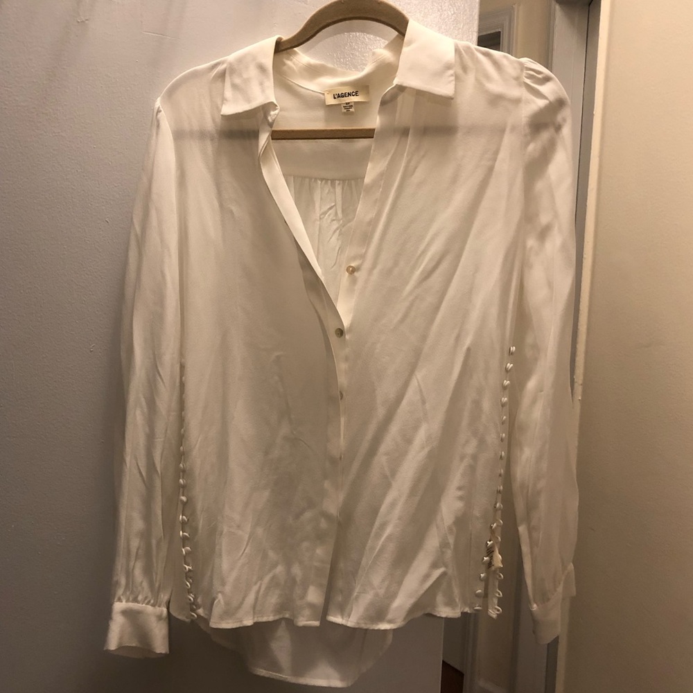 White silky L’AGENCE top